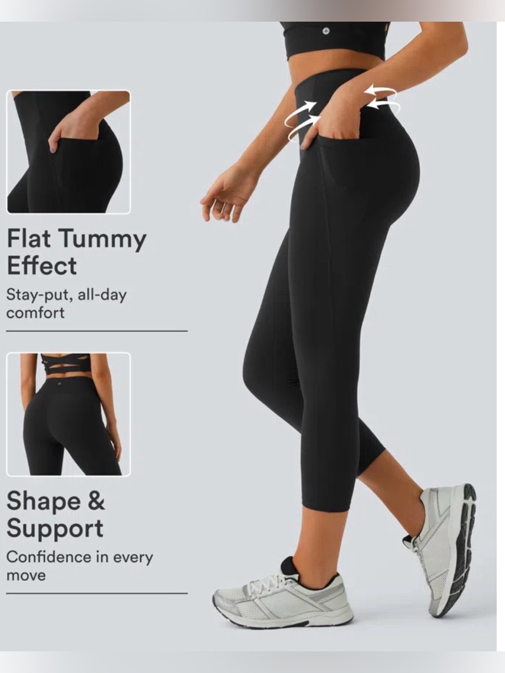 NWOT Halara UltraSculpt™ High Waisted Tummy Control Training Capri leggings